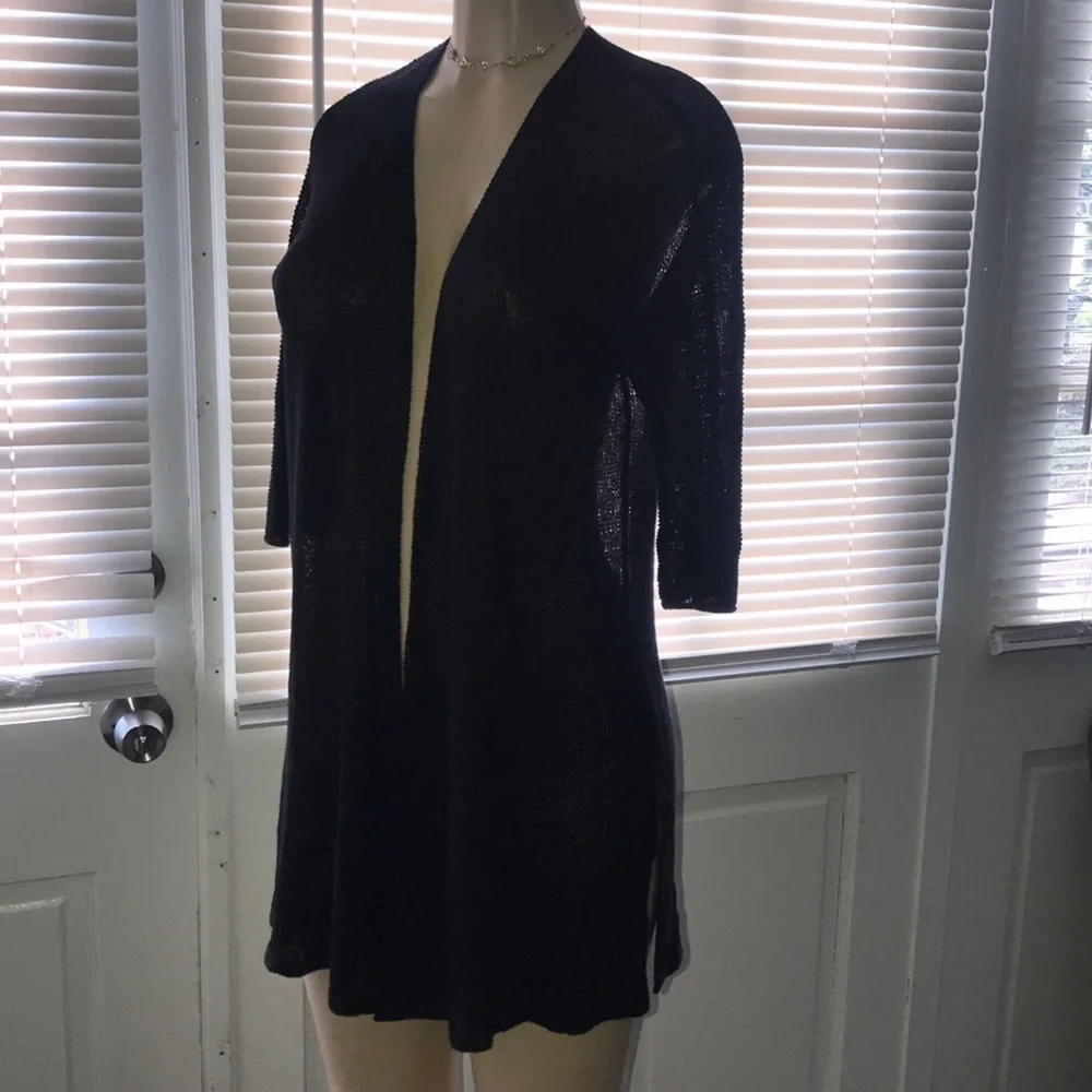 Eileen Fisher Organic linen/Tencel Open Cardigan - Picture 8 of 11